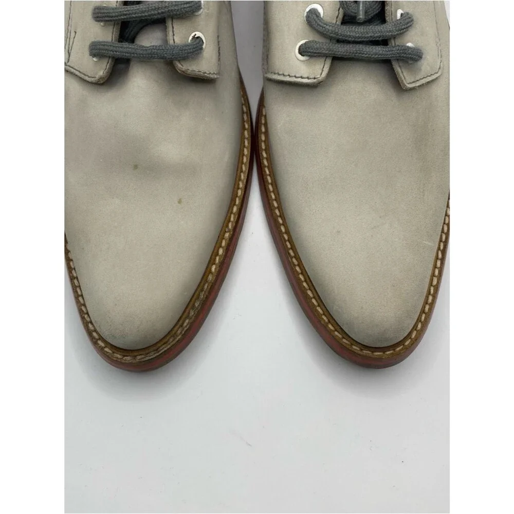 Oliver Clark Italian Leather Oxford Shoes 10 Handmade Blue Gray Preppy Americana